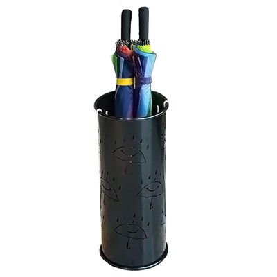 AYY Umbrella Rackss Metal Umbrella Stand, Round Umbrella Holder for Corridor Passage, Can Accommodate 8 Umbrellas, Gold/Black/White, 21x50cm (Color : Black)