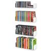 Wallniture Bali White Bookshelf and CD DVD Storage Shelf Set of 4, Metal Floating Book Shelves for Wall view 1