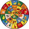 champion rugs Kids Alphabet Food Fruits Vegetables Fun Educational Non-Slip Gel Back Carpet (8 Feet X 8 Feet Round) view 1
