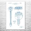 First Electric Guitar Poster Print, Frying Pan Guitar, Guitarist Gift, Recording Studio Art, Guitar Decor, Musician Gift Blue & White (24 inch x 36 inch) view 1