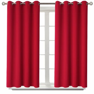 BGment Room Darkening Curtains 45 Inches Long - Grommet Thermal Insulated Drapes Window Treatment Curtains for Bedroom, 2 Panels, 52 x 45 Inch, Red