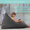 Aubliss Stuffed Animal Storage Bean Bag Chairs Cover, 50"x 35" Extra Large Velvet Bean Bags Chair for Kids & Adults, Ultra Soft Zipper Beanbag Toy Storage for Boys Girls - Darkgrey view 4