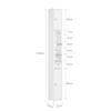 SoBuy Bathroom Narrow Storage Cabinet, Skinny Tall Unit with Adjustable Shelves Slender, Bathroom Organizers and Storage, Anti-Tipping Floor Standing Cupboard Laundry Room, White BZR34-W view 2
