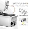 ROVSUN 12.5QT/11.8L Electric Deep Fryer w/Frying Basket, Timer, Drain, & Lid, Commercial Countertop Single Tank Frying Machine, Adjustable Temperature, for French Fries Donuts Onion Rings, 1700W 110V view 3
