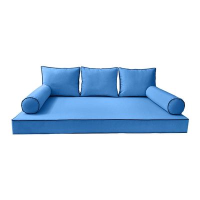 DBM IMPORTS Cover ONLY-S3 Outdoor Daybed Mattress Bolster Pillow Contrast Trim Queen AD102
