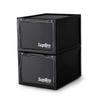 SupBro Collection Crate - Easy Access Storage Shoes Box -Plastic Foldable Stackable Sneaker Display Storage with Clear Front Door Organizer-2 Pack (Black) view 1