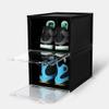 SupBro Collection Crate - Easy Access Storage Shoes Box -Plastic Foldable Stackable Sneaker Display Storage with Clear Front Door Organizer-2 Pack (Black) view 3