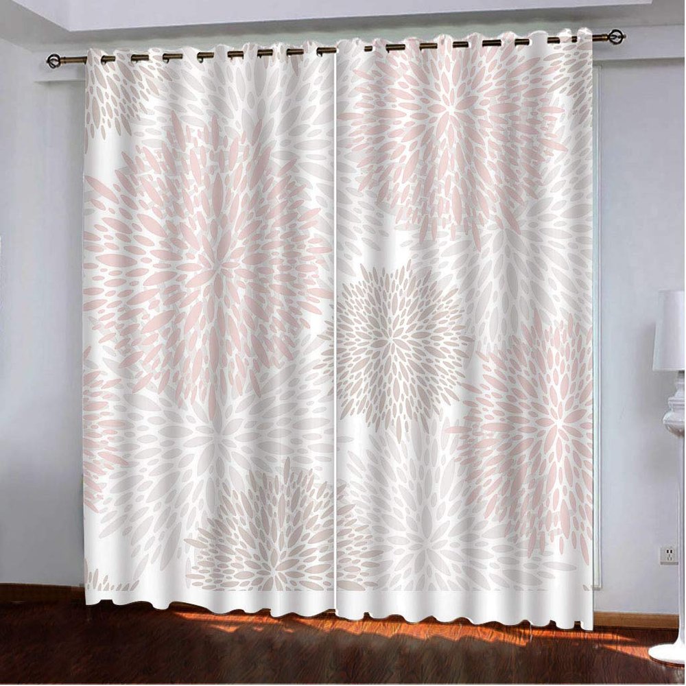 3D Cartoon Branches Curtains Panels for Bedroom with Black Liner, Full Room Darkening Noise Reducing Grommet Curtain (2,52W x 63L)