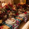 Christmas Tree Deer Elk Table Runners Extra Long 13X108 Inches, Buffalo Plaid Red Checkered Non-Slip Cotton Linen Rectangle Tablecloths Table Setting Decor for Wedding Party Holiday Dinner Home view 3