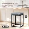 ALPHA HOME 24 Inch Counter Height Bar Stools Set of 2, Upholstered Bar Stools for Kitchen Island, Counter Stools with Faux Leather Cushion and Sturdy Metal Frame, Modern Barstools, Grey view 2