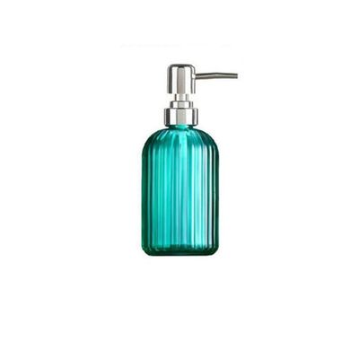 Amber Glass Soap Dispenser, Rust Proof, Pink Pump Bottle, Hand Soap Dispenser for Bathroom, Premium Kitchen Soap Dispenser (Color : Dark Green, Size : 400ml)