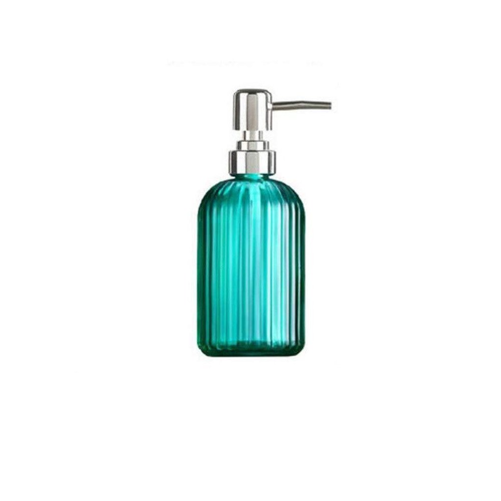 Amber Glass Soap Dispenser, Rust Proof, Pink Pump Bottle, Hand Soap Dispenser for Bathroom, Premium Kitchen Soap Dispenser (Color : Dark Green, Size : 400ml)