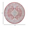 Unique Loom Noble Collection Area Rug - Elizabeth (3' 10" Round, Red/ Blue) view 2