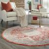 Unique Loom Noble Collection Area Rug - Elizabeth (3' 10" Round, Red/ Blue) view 3