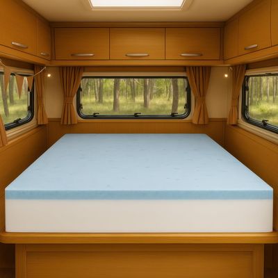 Foamma 2" x 28" x 79", Medium Firm with Gel Memory Foam (No Cover), Mattress Topper for RV Bunk, Camper, Truck & Travel Trailer, Back Support, CertiPUR-US Certified, Made in USA, Cover Not Included.
