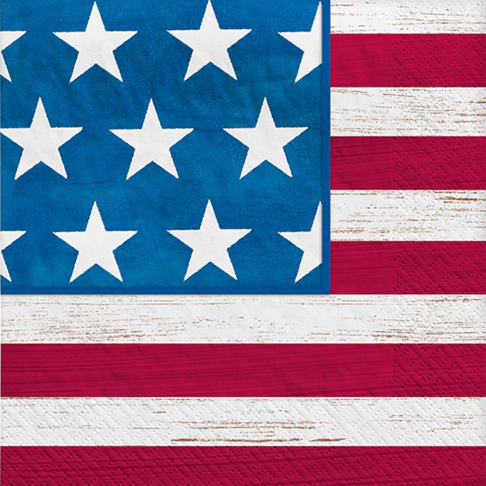 Americana Beverage Napkins - 5" x 5" | Pack of 16