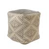 LR Home Pacifica Taupe/Gray Large Ottoman Pouf for home decor | Tribal Hand-Woven Cotton Square pouf ottoman foot rest for bedroom & living room decor | 20 x 20 x 20 Ottoman Cube for Seating view 1