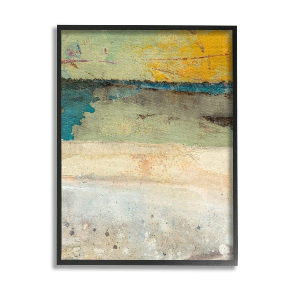Stupell Industries Aged Green Beige Blue Color Block Abstraction