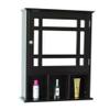 Thaweesuk Shop New Espresso Wall Mounted Bathroom Vanity Mirror Storage Medicine Cabinet Shelves Over Toilet Wood 18.90" x 6.50" x 23.63" (LxWxH) view 1