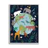 Stupell Industries Jungle Animals and Earth Nature Floral Border Nina Seven Grey Framed Wall Art, 16 x 20 view 1