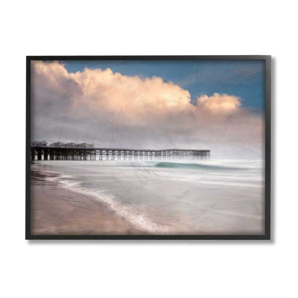 Stupell Industries Beach Wharf Blurred Waves Nautical Landscape