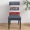 6Pcs Dining Chair Covers Protector Stretch Removable Washable Seat Cushion Slipcover,American Flag Striped and Stars Seat Cover Spandex for Dining Room Restaurant Hotel,Vintage Wooden Texture view 4