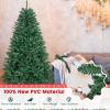 Goplus 6ft Artificial Douglas Christmas Tree, Unlit Hinged Xmas Full Tree with 1355 Branch Tips, Foldable Metal Base, Easy Assembly, Indoor Holiday Party Office Home Store Decor view 3