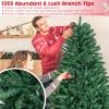 Goplus 6ft Artificial Douglas Christmas Tree, Unlit Hinged Xmas Full Tree with 1355 Branch Tips, Foldable Metal Base, Easy Assembly, Indoor Holiday Party Office Home Store Decor view 4