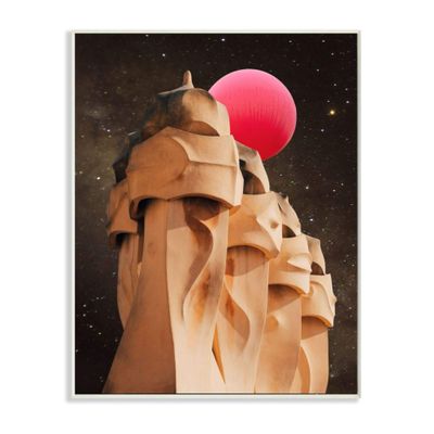 Stupell Industries Abstract Dessert Night Sky Constellations Pink Moon