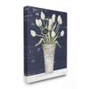 Stupell Industries Charming White Tulip Bouquet Over Rustic Blue view 1