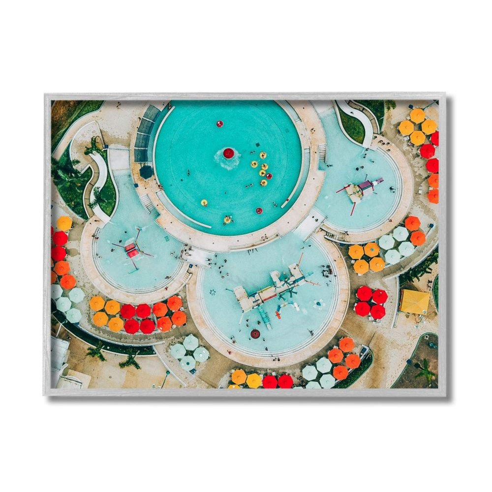 Stupell Industries Tropical Summer Pool Resort Vibrant Circles