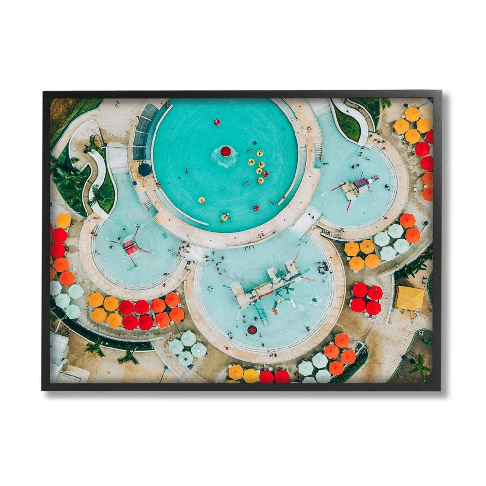 Stupell Industries Tropical Summer Pool Resort Vibrant Circles