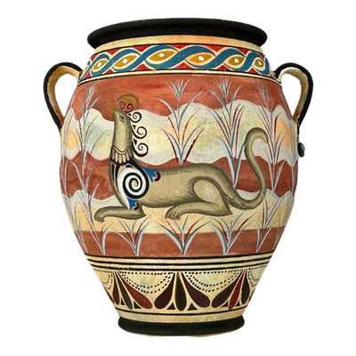 Cretan Pithos Griffin Fresco Double Axe Vase Ancient Knossos Pottery Ceramic