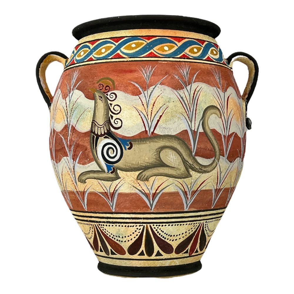 Cretan Pithos Griffin Fresco Double Axe Vase Ancient Knossos Pottery Ceramic