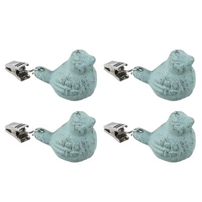 Cabilock 4pcs Green Bird Shape Tablecloth Clips Creative Iron Covers for Home Dining Picnics Buffets and Events Secure Your Tablecloth Windy Conditions