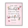 Stupell Industries Wonderfully Made Faith Based Psalm Floral Pink view 1