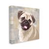 Stupell Industries Happy Pug Dog Beige Grey Patchwork Pattern Canvas Keri Rodgers Wall Art, 24 x 24 view 1