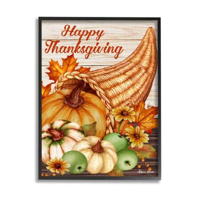 Stupell Industries Happy Thanksgiving Autumn Harvest Cornucopia