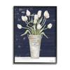 Stupell Industries Charming White Tulip Bouquet Over Rustic Blue view 1