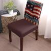 4Pcs Dining Chair Covers Protector Stretch Removable Washable Seat Cushion Slipcover,Wood Board American Flag Seat Cover Spandex for Dining Room Restaurant Hotel,Vintage Stars and Stripes view 2