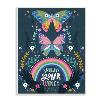Stupell Industries Spread Your Wings Quote Intricate Butterfly Patterns