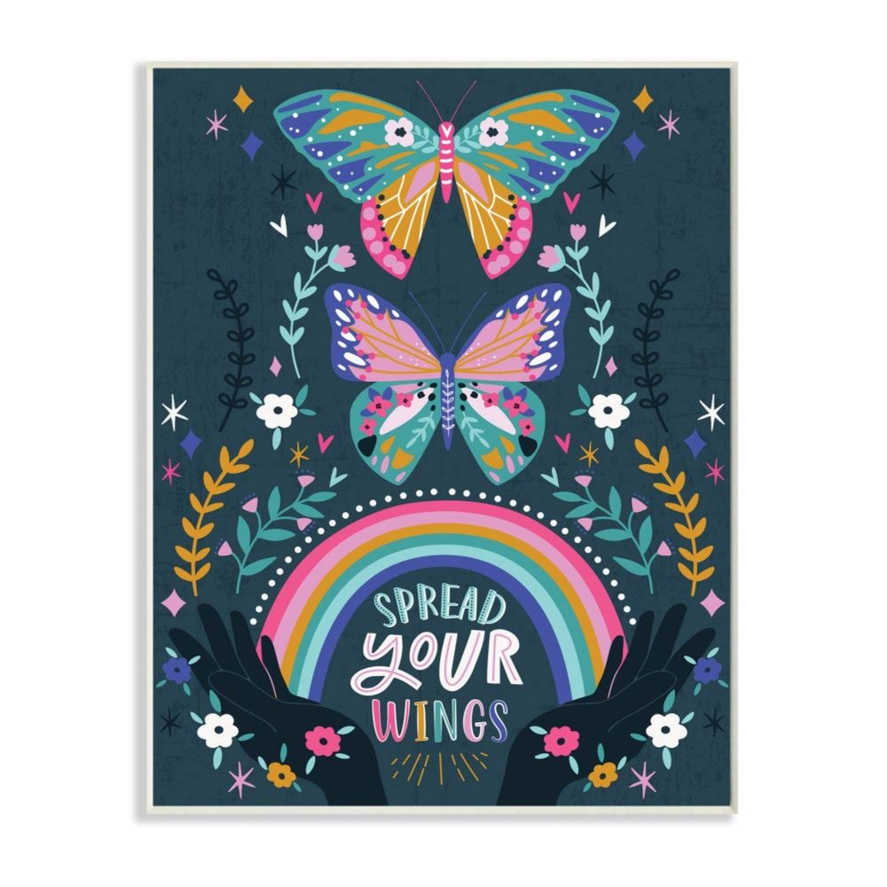 Stupell Industries Spread Your Wings Quote Intricate Butterfly Patterns