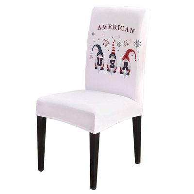 6Pcs Dining Chair Covers Protector Stretch Removable Washable Seat Cushion Slipcover,American Flag Funny Gnomes Seat Cover Spandex for Dining Room Restaurant Hotel,Independence Day