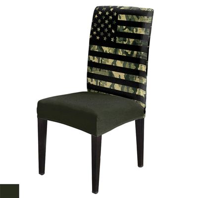 6Pcs Dining Chair Covers Protector Stretch Removable Washable Seat Cushion Slipcover,Camouflage American Flag Seat Cover Spandex for Dining Room Restaurant Hotel,Patriotic Stars and Stripes