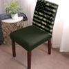 6Pcs Dining Chair Covers Protector Stretch Removable Washable Seat Cushion Slipcover,Camouflage American Flag Seat Cover Spandex for Dining Room Restaurant Hotel,Patriotic Stars and Stripes view 2