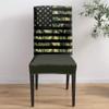 6Pcs Dining Chair Covers Protector Stretch Removable Washable Seat Cushion Slipcover,Camouflage American Flag Seat Cover Spandex for Dining Room Restaurant Hotel,Patriotic Stars and Stripes view 4