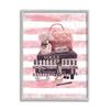Stupell Industries Pink Quilted Purse Fashion Books Distressed Stripes view 1