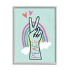 Stupell Industries Peace Love Rainbow Playful Turquoise Hand Sign view 1