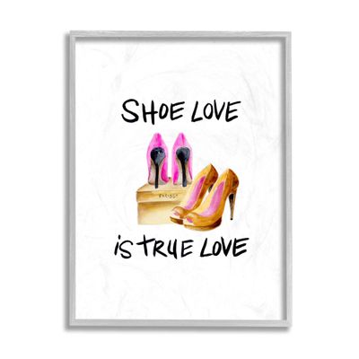 Stupell Industries Shoe Love True Love Phrase Glam Heels