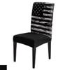 4Pcs Dining Chair Covers Protector Stretch Removable Washable Seat Cushion Slipcover,Camouflage American Flag Seat Cover Spandex for Dining Room Restaurant Hotel,Black and White view 1